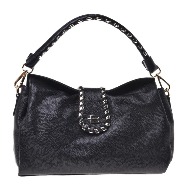 Black calfLeather handbag Baldinini