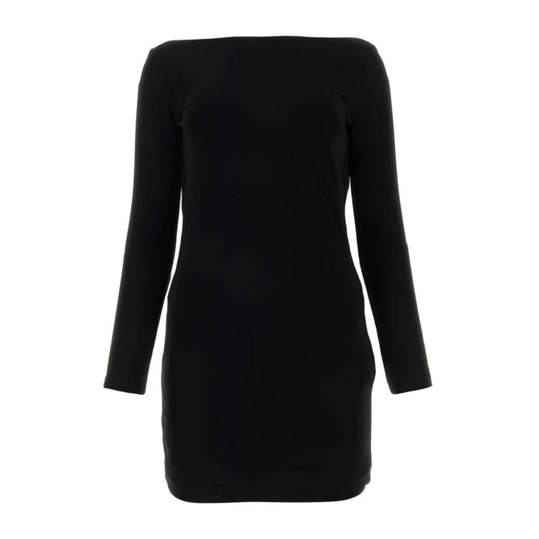 Czarna mini sukienka z wiskozy - Stylowa i wszechstronna Dsquared2