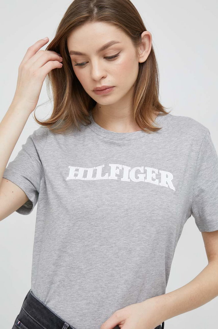 Tommy Hilfiger t-shirt bawełniany kolor szary