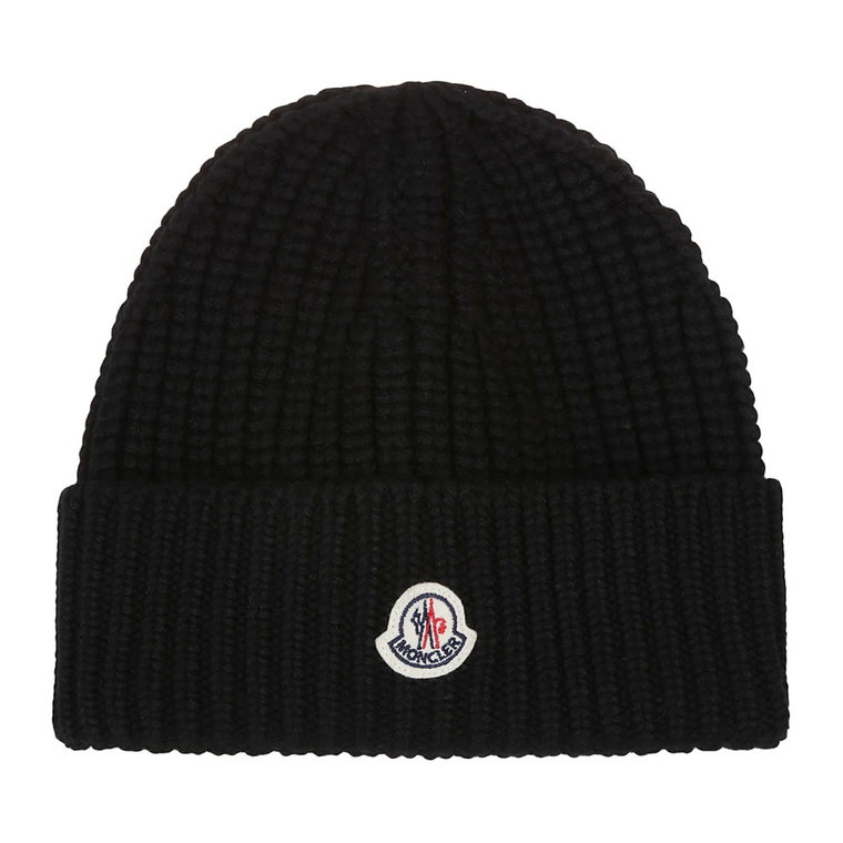 Czarna Tricot Beanie Moncler