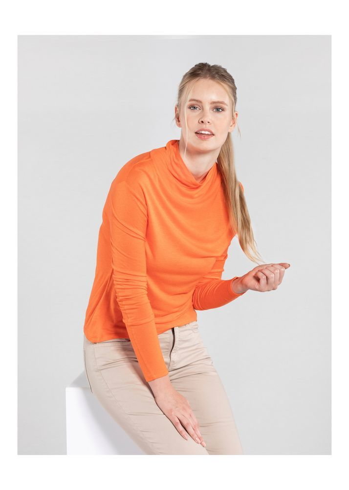 Pomarańczowa bluzka damska z półgolfem