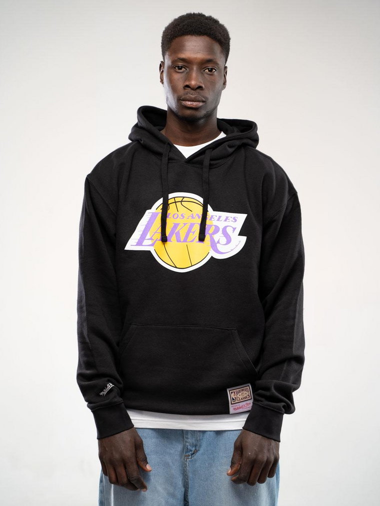 Bluza Z Kapturem Męska Czarna Mitchell & Ness Los Angeles Lakers NBA Team Logo