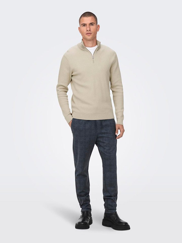 ONLY & SONS Sweter w kolorze beżowym