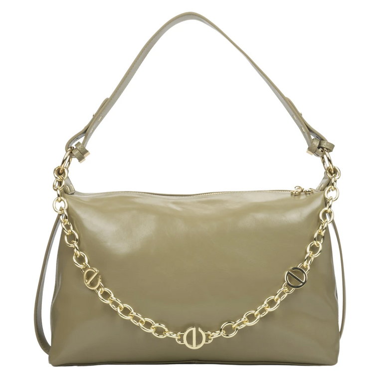 Women's Olive Chain Handbag made of Leather Estro Er00114414 Estro