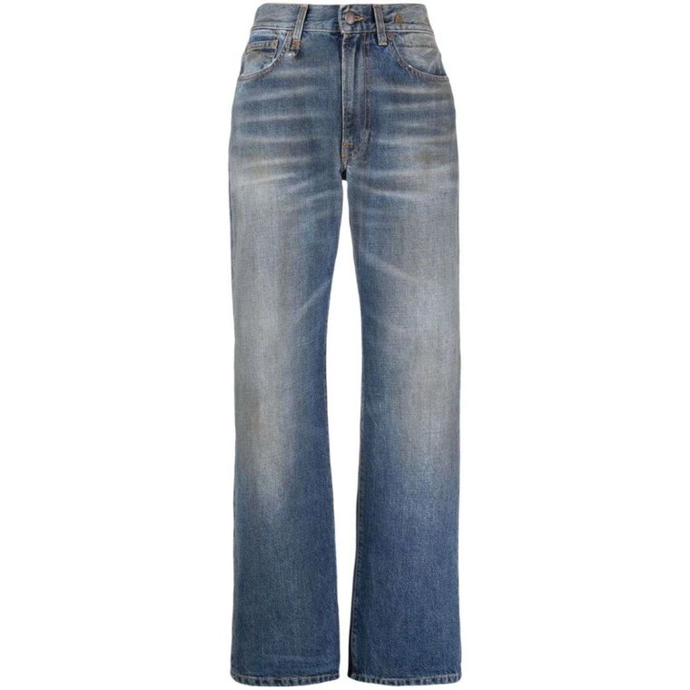 Stalowe Niebieskie Straight-Leg Jeans R13