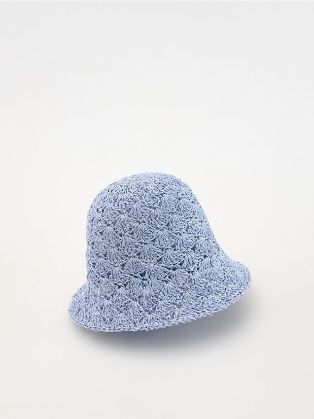 Reserved - Słomkowy kapelusz - jasnoniebieski