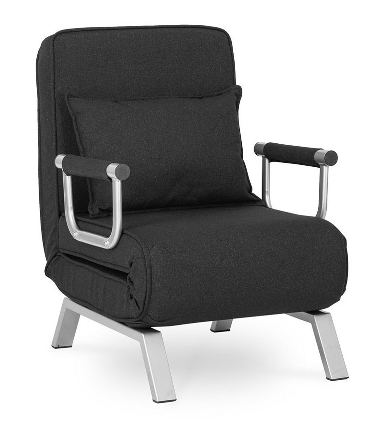 Czarny rozkładany fotel wypoczynkowy do salonu - Seto