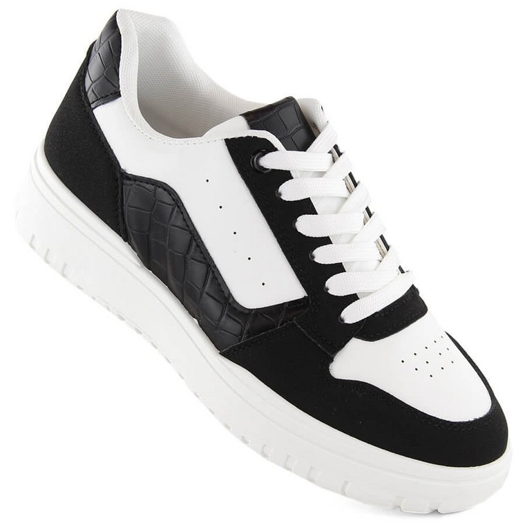 Buty sportowe sneakersy damskie biało czarne panda McBraun 23263 białe