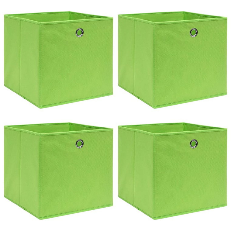 Pudełka do przechowywania - 4 szt., zielone, 32x32