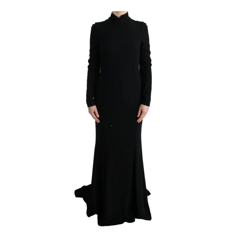 Czarna Sukienka Sheath z Długim Rękawem Dolce & Gabbana