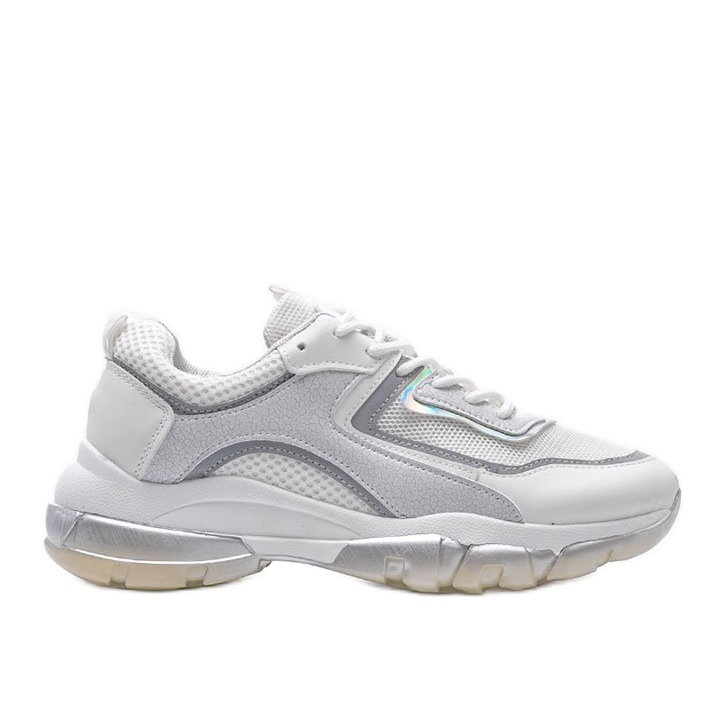 Białe sneakersy sportowe 9796 szare