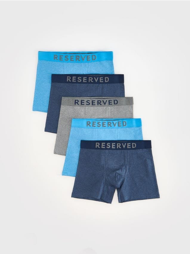 Reserved - 5 pack bokserek Long - niebieski