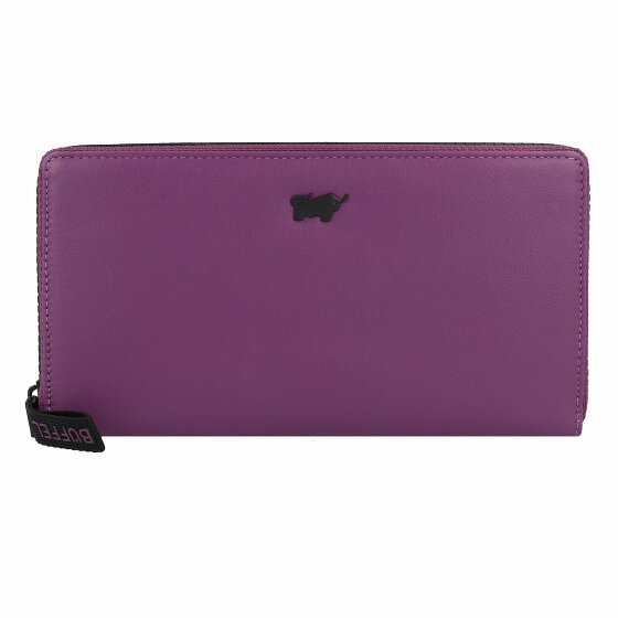 Braun Büffel Capri Portfel Ochrona RFID Skórzany 19 cm viola