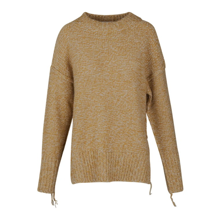 Sweter z wełny i alpaki z detalami w żebrowanym wzorze 8PM