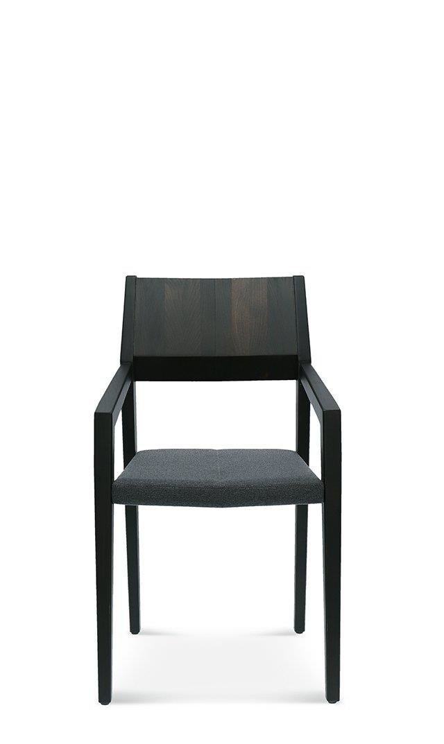 Krzesło z podłokietnikami Arcos siedzisko twarde dąb premium