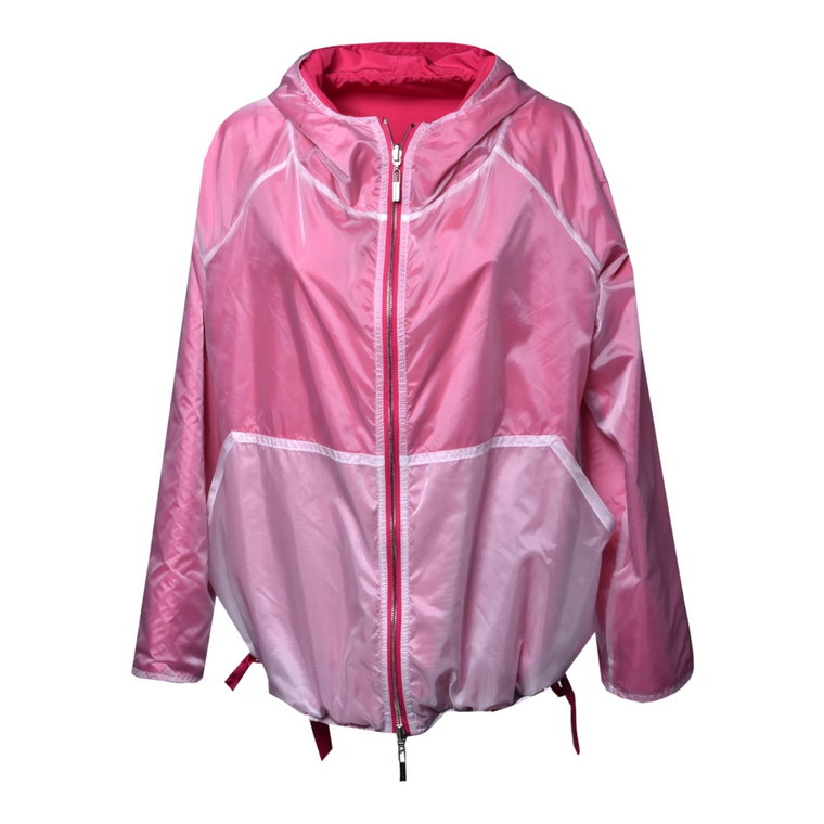 Reversible parka in fuchsia and white fabric Baldinini