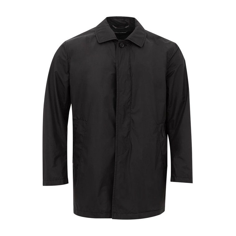 Czarny Techniczny Płaszcz Trench z Zapięciem na Guziki Dolce & Gabbana
