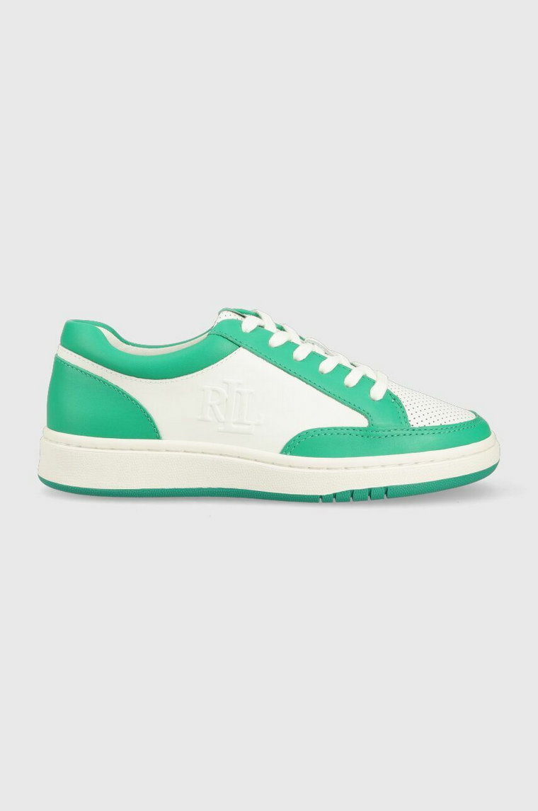 Lauren Ralph Lauren sneakersy skórzane Hailey II kolor zielony 802904469003