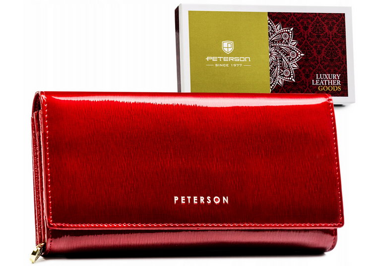 Pojemny, skórzany portfel damski z systemem RFID  Peterson