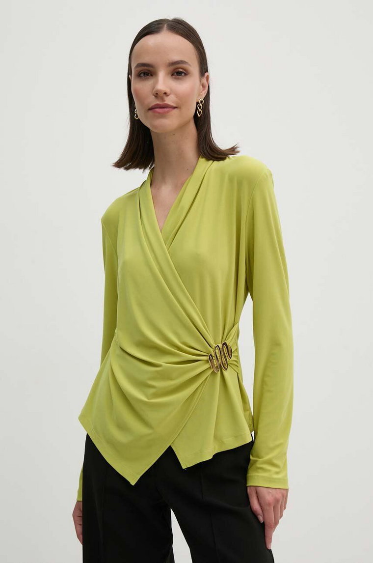 Joseph Ribkoff bluzka damska kolor zielony z aplikacją 243152