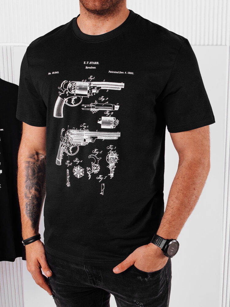 Koszulka męska z nadrukiem czarna Dstreet RX5430
