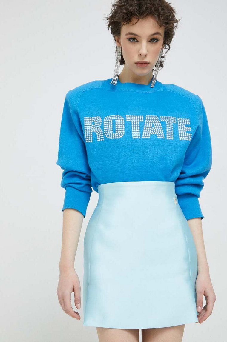 Rotate sweter z domieszką kaszmiru kolor niebieski