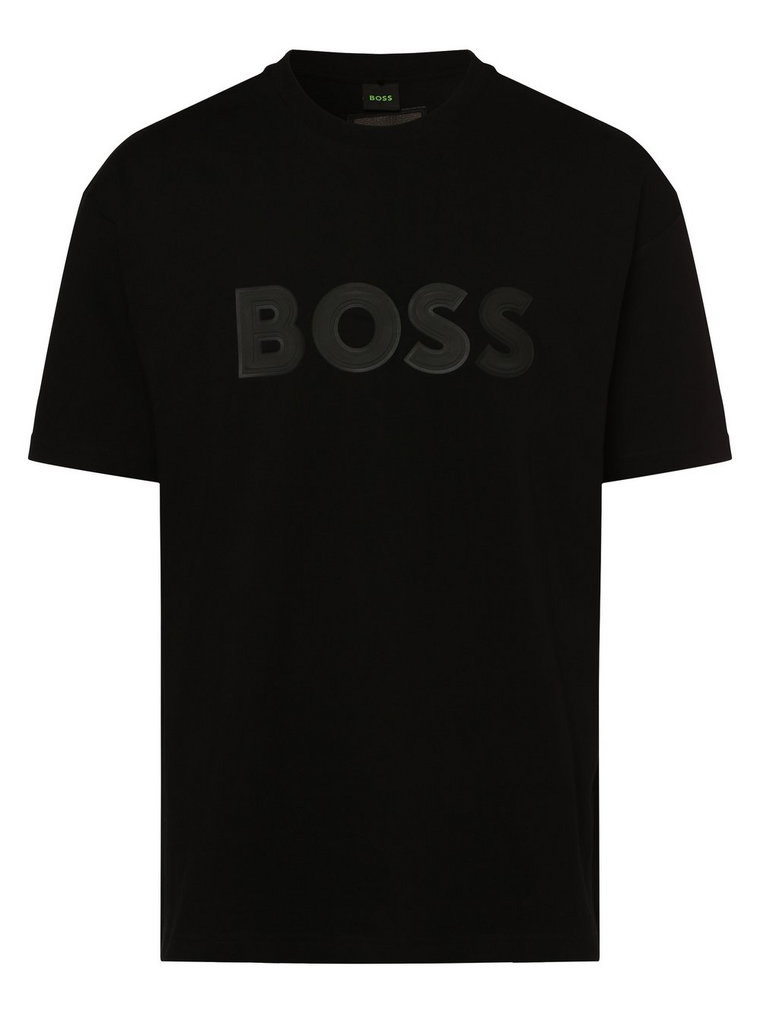 BOSS Green - T-shirt męski  Tee Lotus, czarny