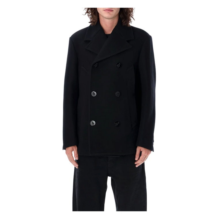 Czarny Peacoat - Odzież męska Aw23 MM6 Maison Margiela