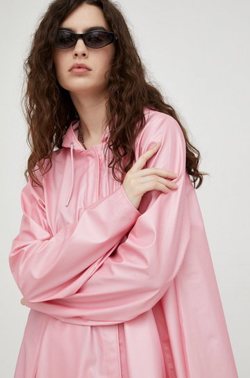 Rains kurtka przeciwdeszczowa 18340 A-Line Jacket damska kolor różowy przejściowa