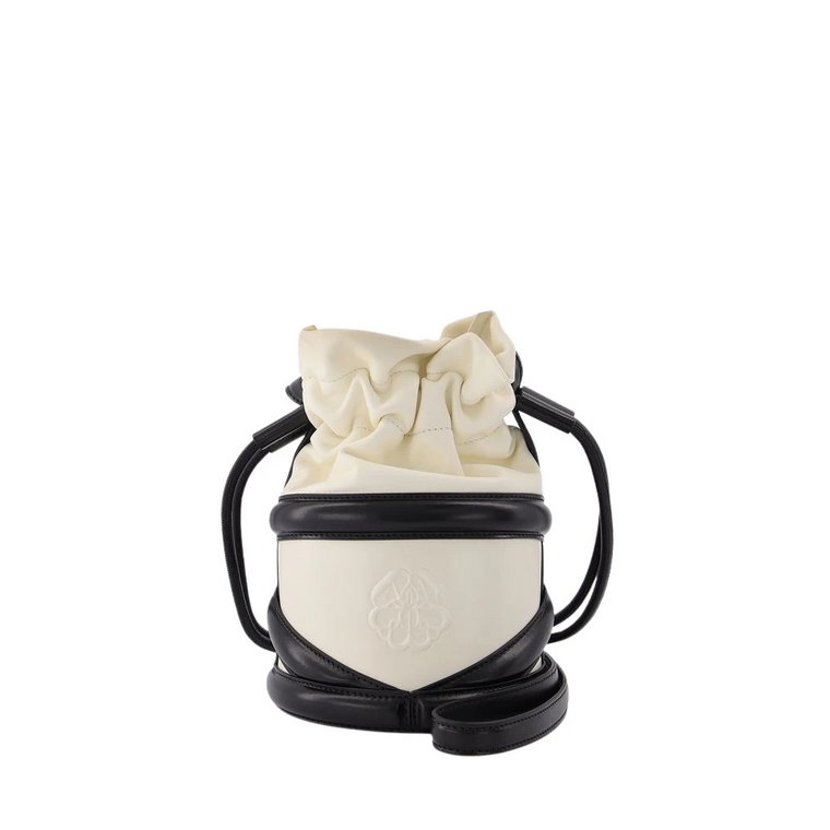 Miękka torba Soft Curve w kolorze beżowym i czarnym ze skóry Alexander McQueen