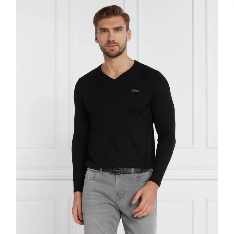 GUESS Sweter VANCE VN BASIC | Regular Fit | z dodatkiem jedwabiu