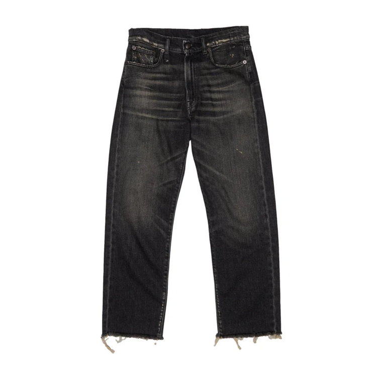Czarne Straight Jeans dla Kobiet R13
