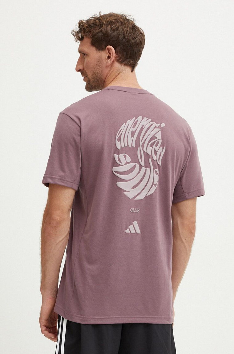 adidas Performance t-shirt treningowy Yoga kolor fioletowy z aplikacją IX9052