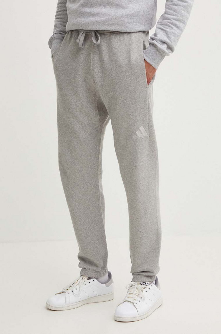adidas spodnie dresowe bawełniane All SZN kolor szary melanżowe IY6558