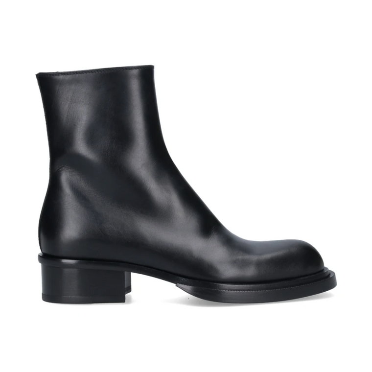 Czarne Zimowe Skórzane Buty dla Mężczyzn Alexander McQueen