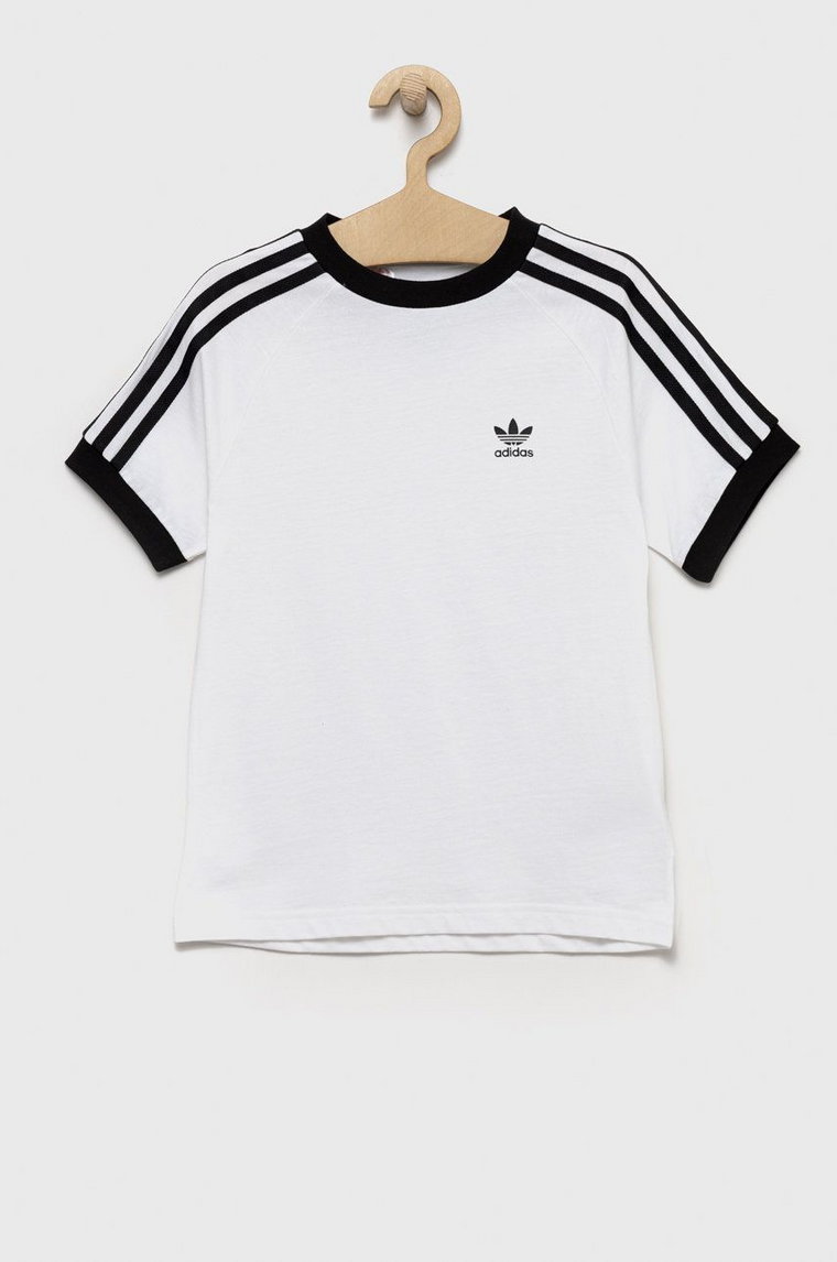 adidas Originals t-shirt bawełniany dziecięcy kolor biały z nadrukiem