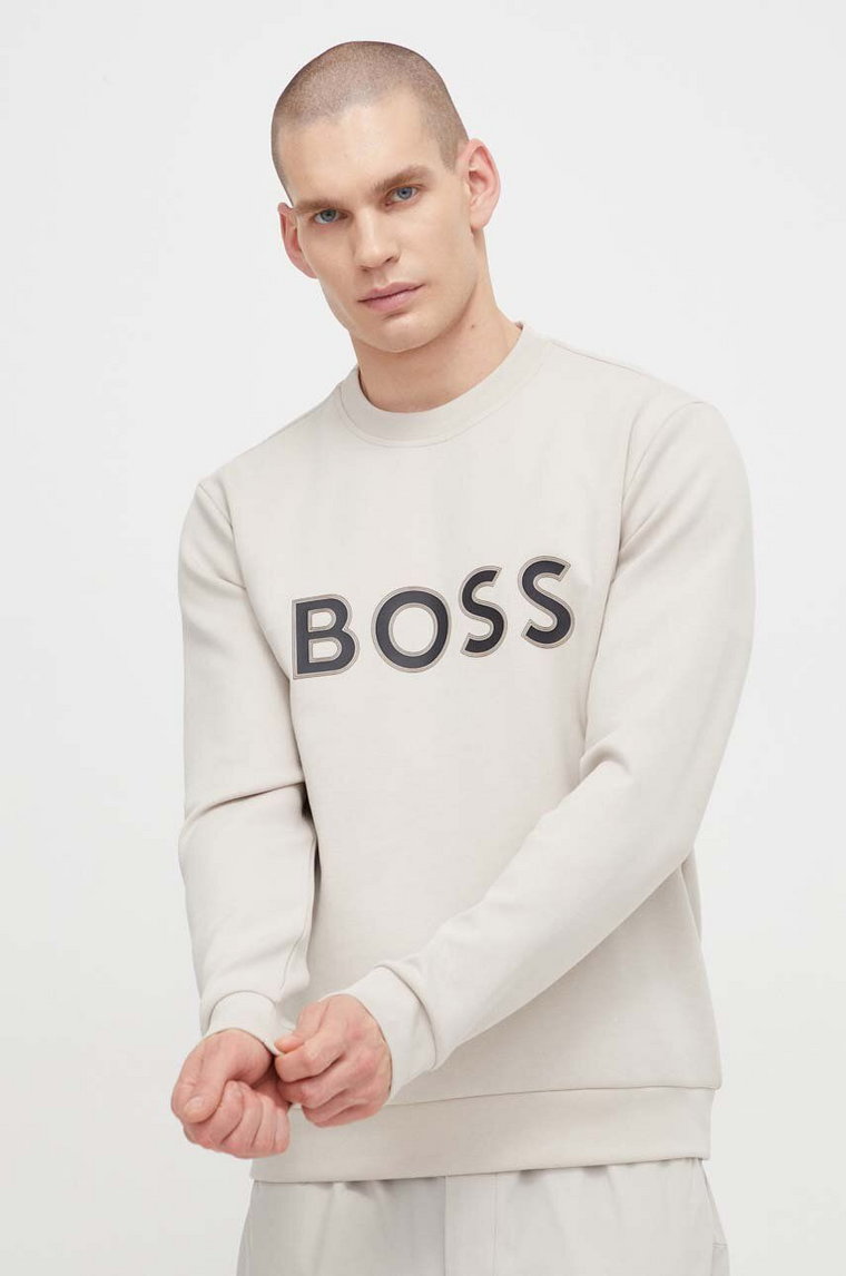 Boss Green bluza męska kolor beżowy z aplikacją 50504748