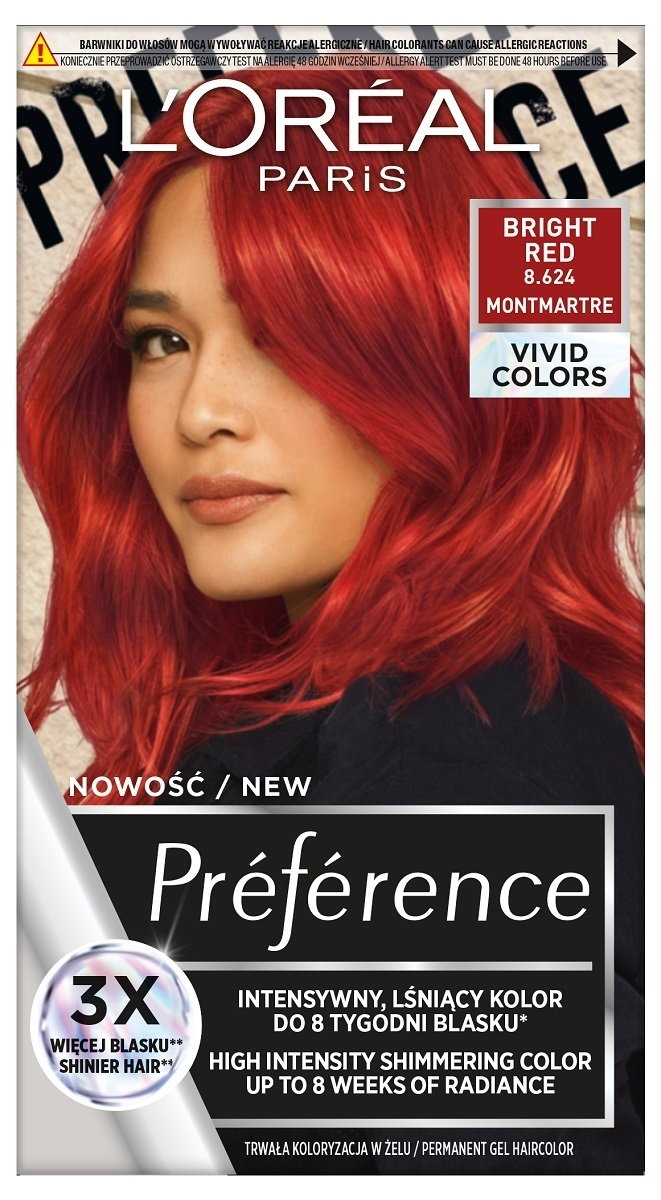 LOréal Preference Farba do włosów 8.624 Bright Red