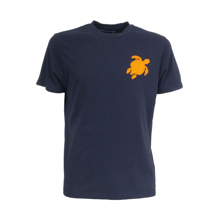 Pomarańczowy T-Shirt z naszywką Vilebrequin