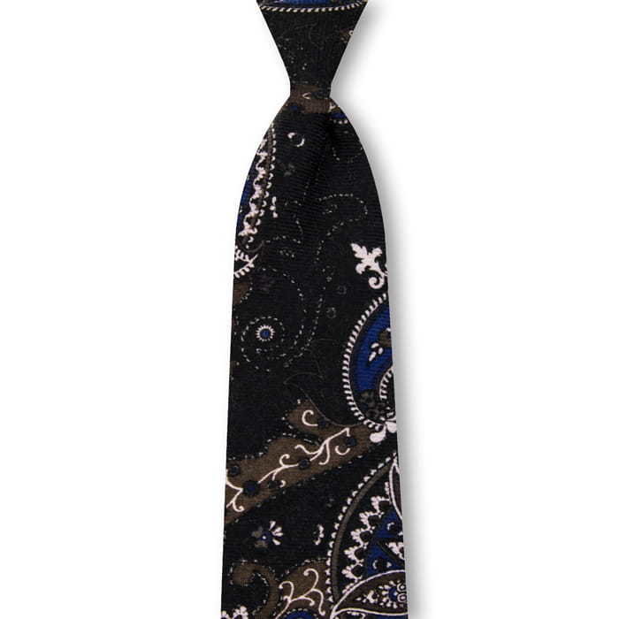 Krawat wełniany brązowy paisley EM 30