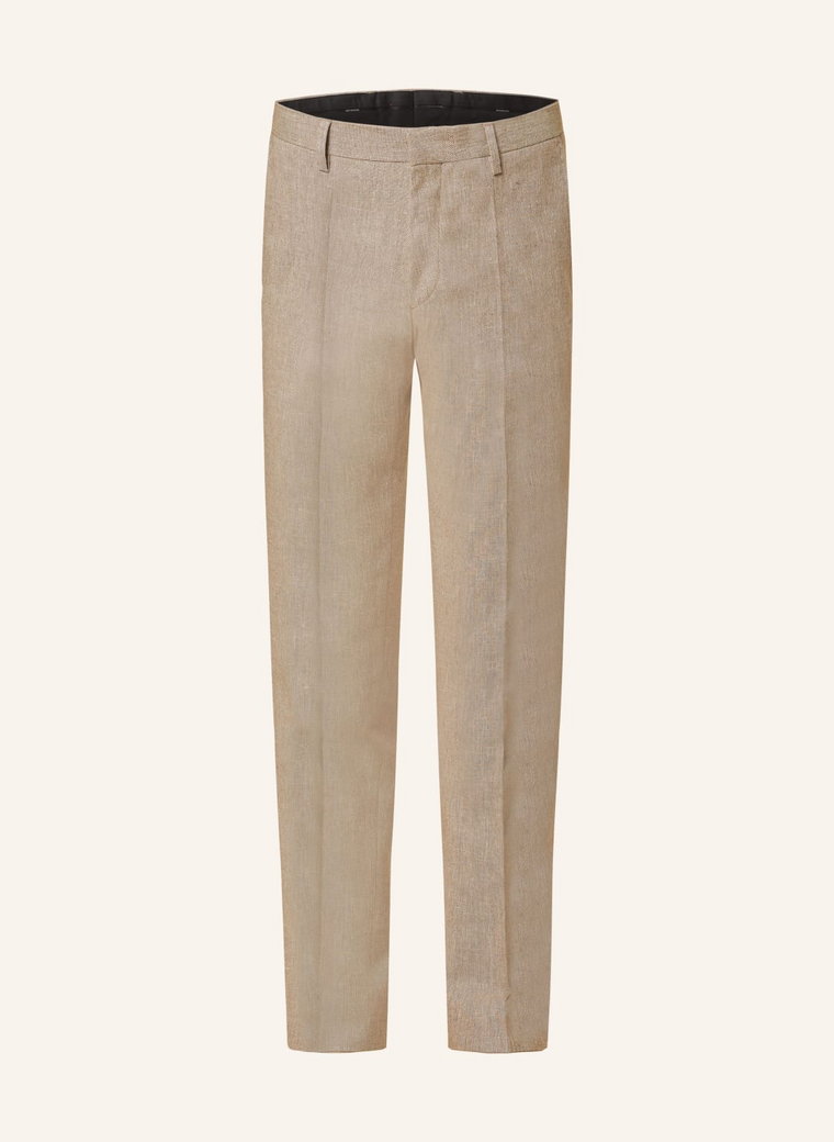 Roy Robson Spodnie Garniturowe Slim Fit Z Lnem beige