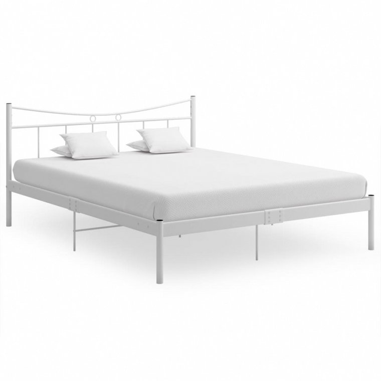Rama łóżka, biała, metalowa, 140 x 200 cm kod: V-324802