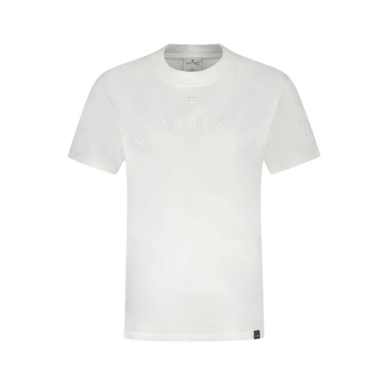 Biała koszulka AC Straight z bawełny Courrèges