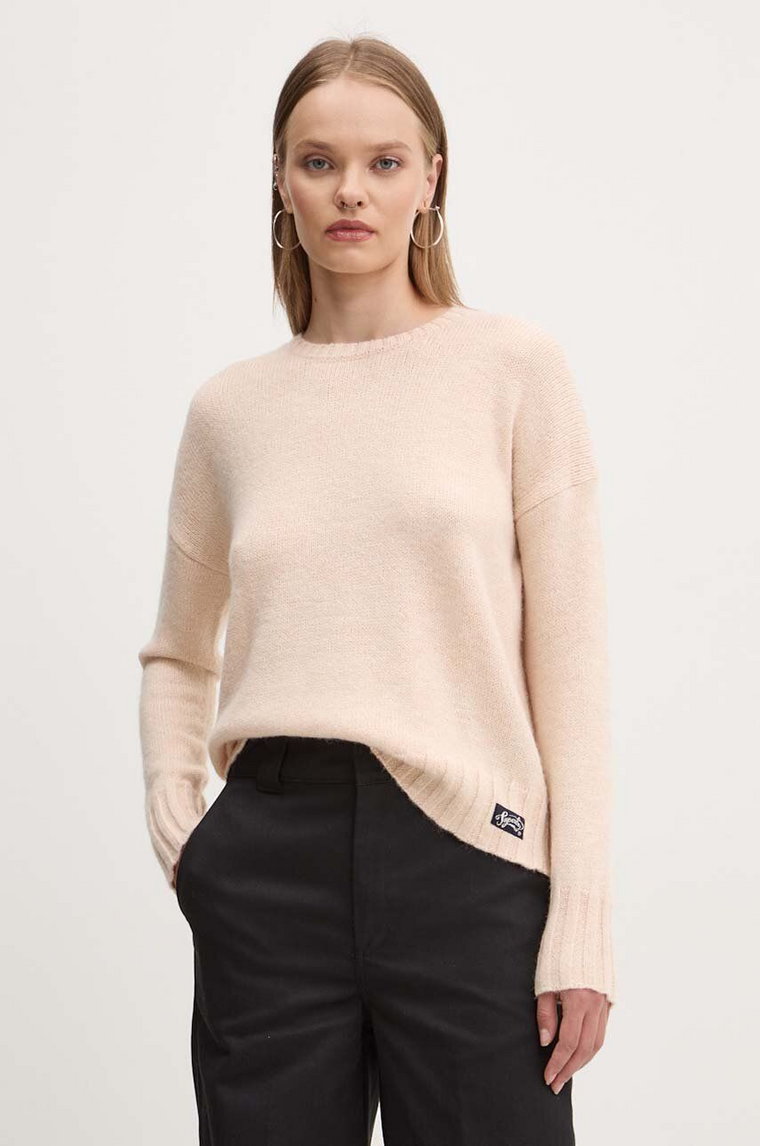 Superdry sweter z domieszką wełny damski kolor pomarańczowy lekki W6110567A-C4F