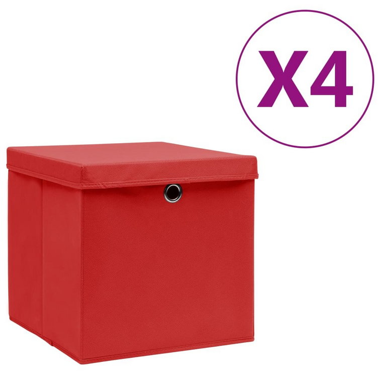 Składane pudełka do przechowywania czerwone 28x28x