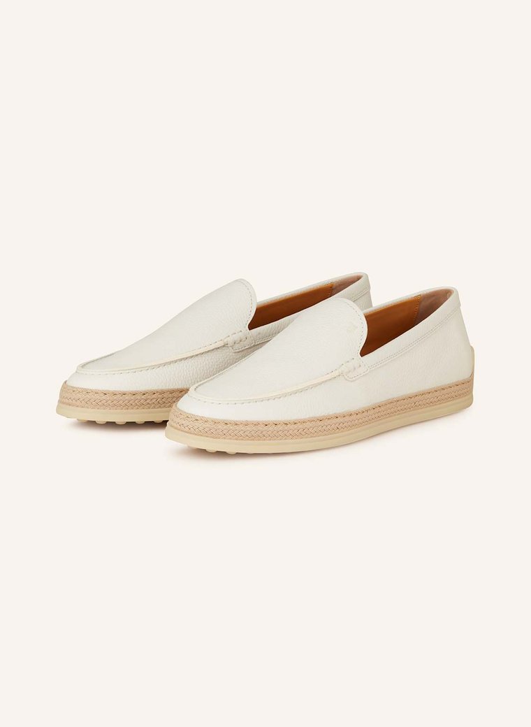 Tod's Loafersy Gomma Rafia weiss