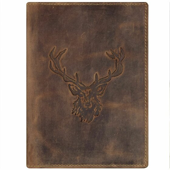 Greenburry Vintage Deer ID Case Leather 12 cm braun
