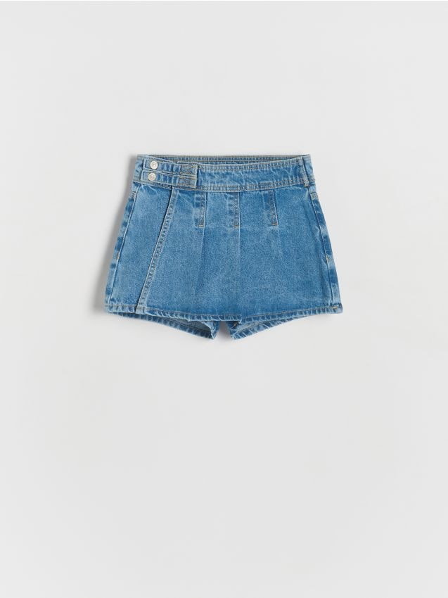 Reserved - Jeansowe szorty imitujące spódnicę - niebieski