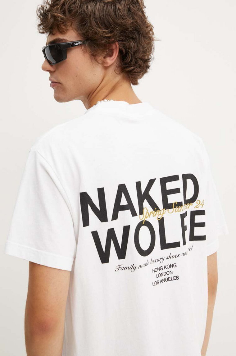 Naked Wolfe t-shirt bawełniany męski kolor biały z nadrukiem classic.tee