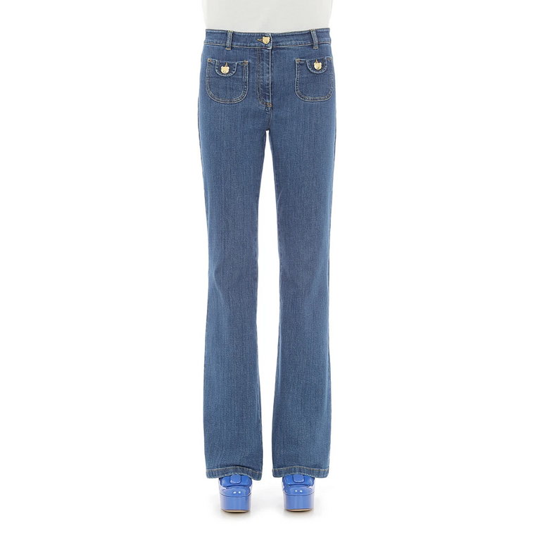 Retro Flared Jeans dla Kobiet Moschino